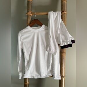 Champion White Long Sleeve Kids Tee and pants long Johns